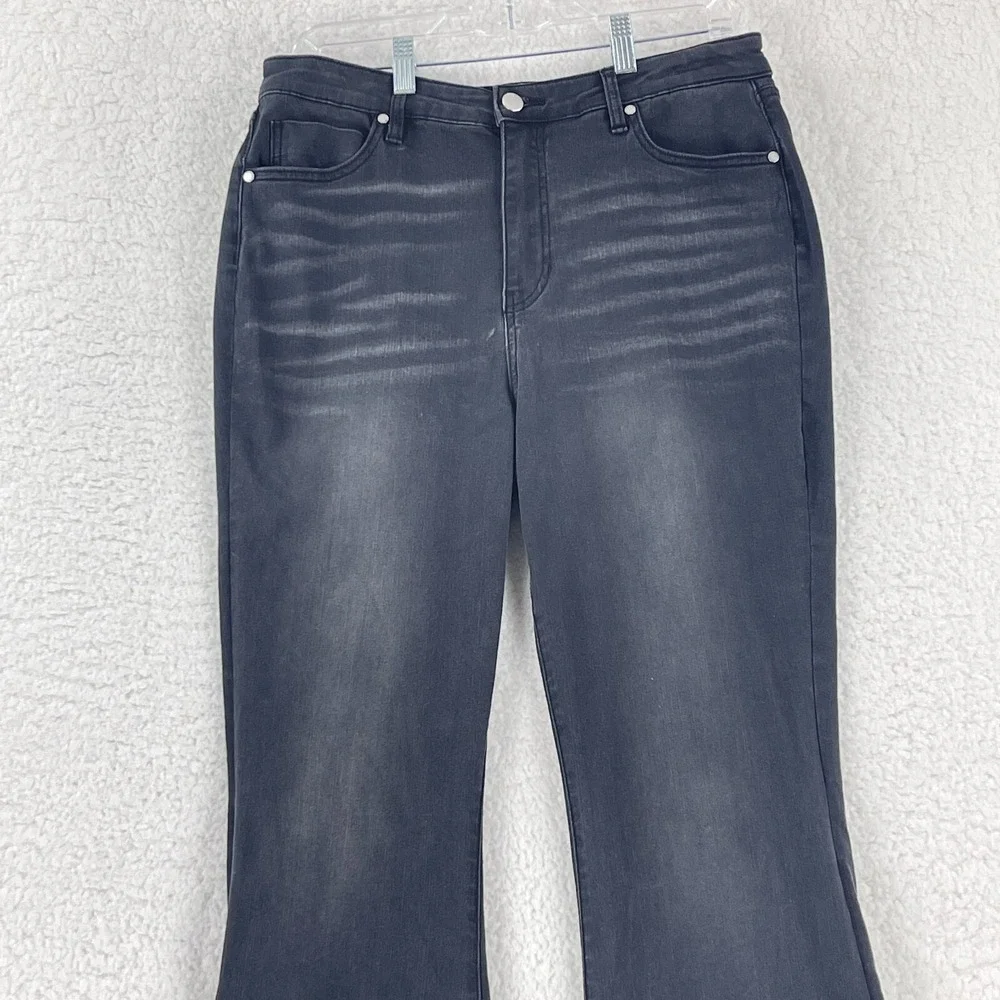 PTCL Ethical Clothing Jeans Womens Size 32 Black Denim Wide-Leg High-Rise Casual